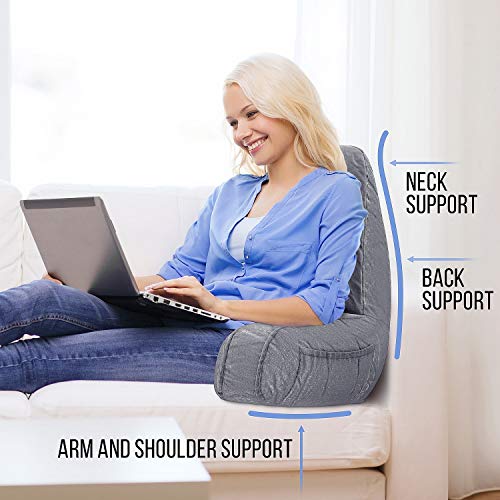 ComfortSpa Reading Pillow Bed Wedge with Arms and Pockets ComfortSpa Reading Pillow Bed Wedge with Arms and Pockets